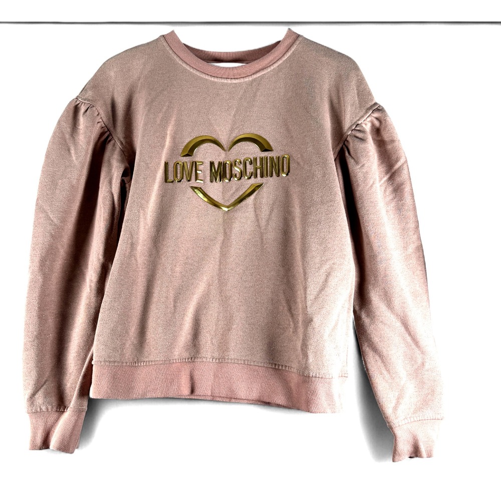 Moschino Blush Sweatshirt with Gold Heart Logo